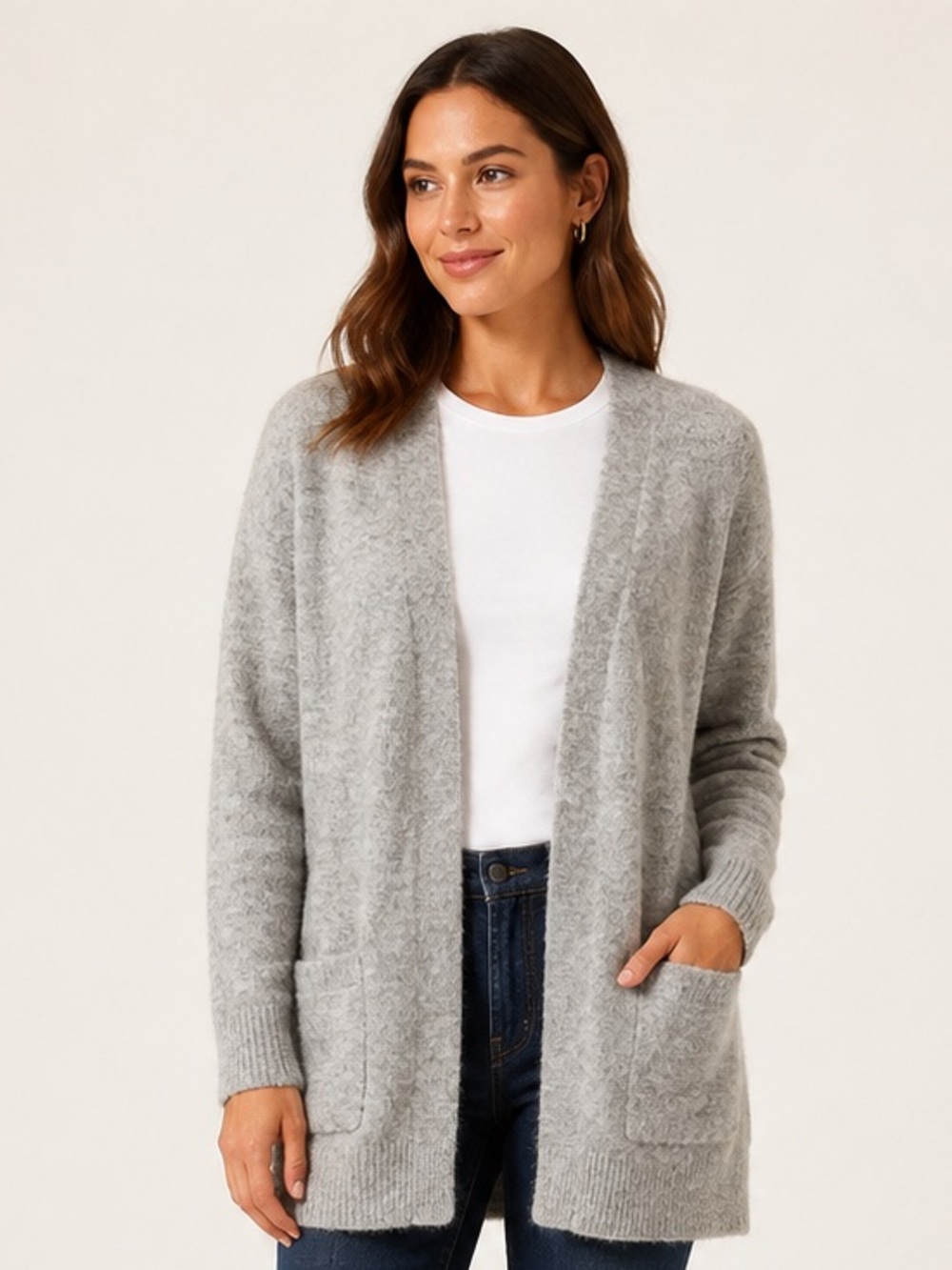 Aritzia Wilfred Free Backus Alpaca Wool Long Cardigan Grey XXS
